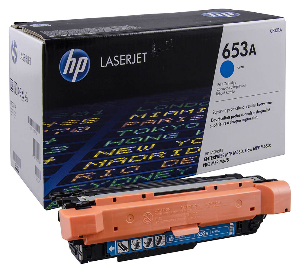 Купить HP CF321A картридж голубой, № 653A HP CF321A картридж голубой, № 653A