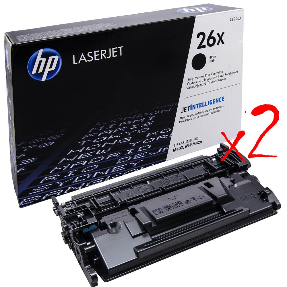 Купить HP CF226XF два черных картриджа увеличенных, № 26X HP CF226XF два черных картриджа увеличенных, № 26X