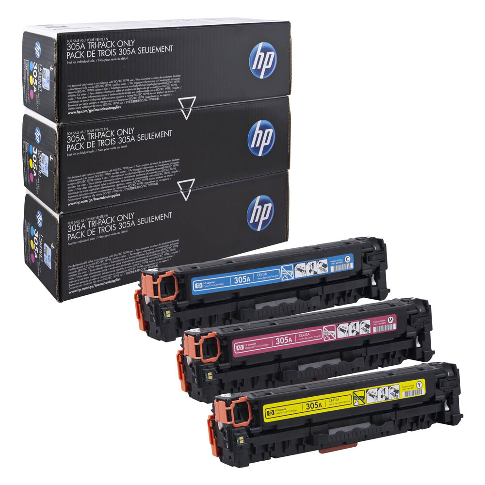Купить HP CF370AM три цветных картриджа, № 305a HP CF370AM три цветных картриджа, № 305a